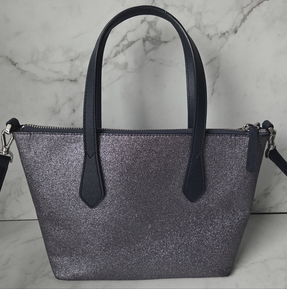 Kate Spade Joeley Small Satchel Crossbody Dusk Navy Sparkle - Picture 3 of 12